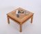 Coffee Table in Oak and Brass by Tommaso Barbi, Italy, 1970s 10