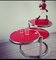 Vintage Coffee Table in Red Glass and Chrome, 1980s, Image 7