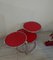 Vintage Coffee Table in Red Glass and Chrome, 1980s, Image 6