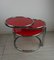 Vintage Coffee Table in Red Glass and Chrome, 1980s 5