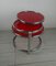 Vintage Coffee Table in Red Glass and Chrome, 1980s 3