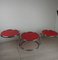 Vintage Coffee Table in Red Glass and Chrome, 1980s 4
