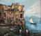 Roberto Scognamiglio, Casa Blanca de Nápoles y Pheaseurs, años 50, óleo sobre lienzo, enmarcado, Imagen 1