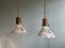 Holophane Pendant Lights in Grooved Glass, 1920s, Set of 2 1