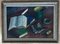 S. Pagani, Still Life with Books and Pipes, 1960s, Oil on Canvas, Framed 2