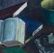 S. Pagani, Bodegón con libros y pipas, años 60, óleo sobre lienzo, enmarcado, Imagen 5