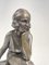 Art Deco Bronze & Marble Woman Sculpture, 1920s 3