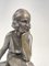 Art Deco Bronze & Marble Woman Sculpture, 1920s, Image 3