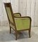 Antique Green Lounge Chairs in Cherrywood, 1800s 3