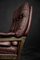 Mid-Century Scandinavian Modern Brown Leather Executive Swivel Chair & Ottoman, 1970s, Set of 2 9