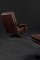 Mid-Century Scandinavian Modern Brown Leather Executive Swivel Chair & Ottoman, 1970s, Set of 2 11
