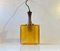 Cubic Ceiling Lamp in Amber Glass from Orrefors, 1960s 1