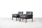 Model 500 Lounge Chairs in Rosewood & Aged Black Leather by Hans Olsen for CS Møbler, Set of 2 3