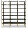 Brass Etagere with Black Glass Shelves, 1980s 1