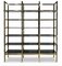 Brass Etagere with Black Glass Shelves, 1980s, Image 1