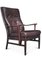 Danish Lounge Chair in Stained Beech and Brown Leather from Farstrup Møbler, 1970s, Image 1