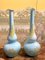Italienische Türkisfarbene Vintage Soliflower Vasen aus Muranoglas, 2er Set 1