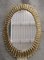 Mid-Century Italian Oval Murano Gold Art Glass and Brass Wall Mirror, 2000 7