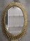 Mid-Century Italian Oval Murano Gold Art Glass and Brass Wall Mirror, 2000, Image 6