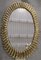 Mid-Century Italian Oval Murano Gold Art Glass and Brass Wall Mirror, 2000 1