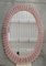 Mid-Century Italian Oval Murano Pink Art Glass and Brass Wall Mirror, 2000 7
