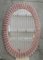 Mid-Century Italian Oval Murano Pink Art Glass and Brass Wall Mirror, 2000 1