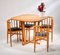 Mid-Century Swedish Table and Chairs in Beech, 1950s, Set of 5, Image 6