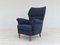 Swedish High-Back Armchair in Dark Blue Furniture Fabric, 1970s, Image 8