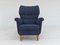 Swedish High-Back Armchair in Dark Blue Furniture Fabric, 1970s, Image 17