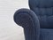 Swedish High-Back Armchair in Dark Blue Furniture Fabric, 1970s 7