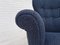 Swedish High-Back Armchair in Dark Blue Furniture Fabric, 1970s, Image 7