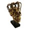 Skull Sculpture with Gold Crown on Base 1