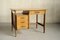 French Oak Desk with Leather-Wrapped Handles, 1950, Image 1