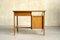 Bureau en Chêne avec Poignées Gainées de Cuir, France, 1950 2