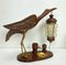 Art Deco Heron Table Lamp with Ashtray and Cigarette Service attributed to Aldo Tura, 1940s 1