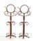 Art Nouveau Bentwood & Beech Stands with Mirrors in the style of Thonet or Kohn, 1900s, Set of 2 1