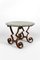 French Art Deco Pedestal Table in Marble and Wrought Iron, 1940 4