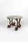 French Art Deco Pedestal Table in Marble and Wrought Iron, 1940 1