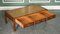 Vintage Yew Wood Military Campaign Coffee Table with Embossed Leather, 1950s, Image 2