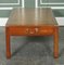 Vintage Yew Wood Military Campaign Coffee Table with Embossed Leather, 1950s 6