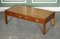 Vintage Yew Wood Military Campaign Coffee Table with Embossed Leather, 1950s, Image 4