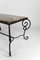 French Art Deco Side Table in Wrought Iron and Marble Top, 1940, Image 15