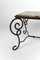 French Art Deco Side Table in Wrought Iron and Marble Top, 1940 18