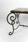 French Art Deco Side Table in Wrought Iron and Marble Top, 1940, Image 18