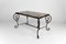 French Art Deco Side Table in Wrought Iron and Marble Top, 1940 3