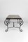 French Art Deco Side Table in Wrought Iron and Marble Top, 1940 4