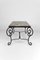 French Art Deco Side Table in Wrought Iron and Marble Top, 1940, Image 4