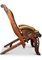 Antique Chair in Carved Oak and Polished Tan Leather 2