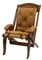 Antique Chair in Carved Oak and Polished Tan Leather, Image 1