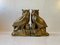 Large Vintage Brass Owl Bookends, Set of 2 1
